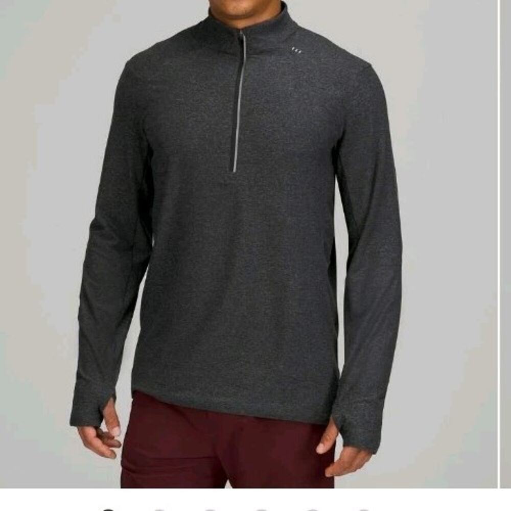Lululemon Mens Surge Warm Half Zip XL Gray Heathered Graphite Rulu